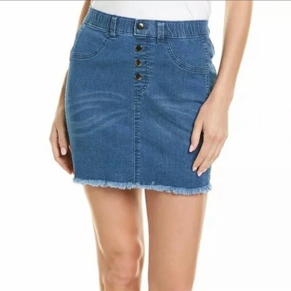 Nwt-hue Tonal Tuxedo Mini Skirt Women's Blue (Size:Large) - Picture 2 of 7